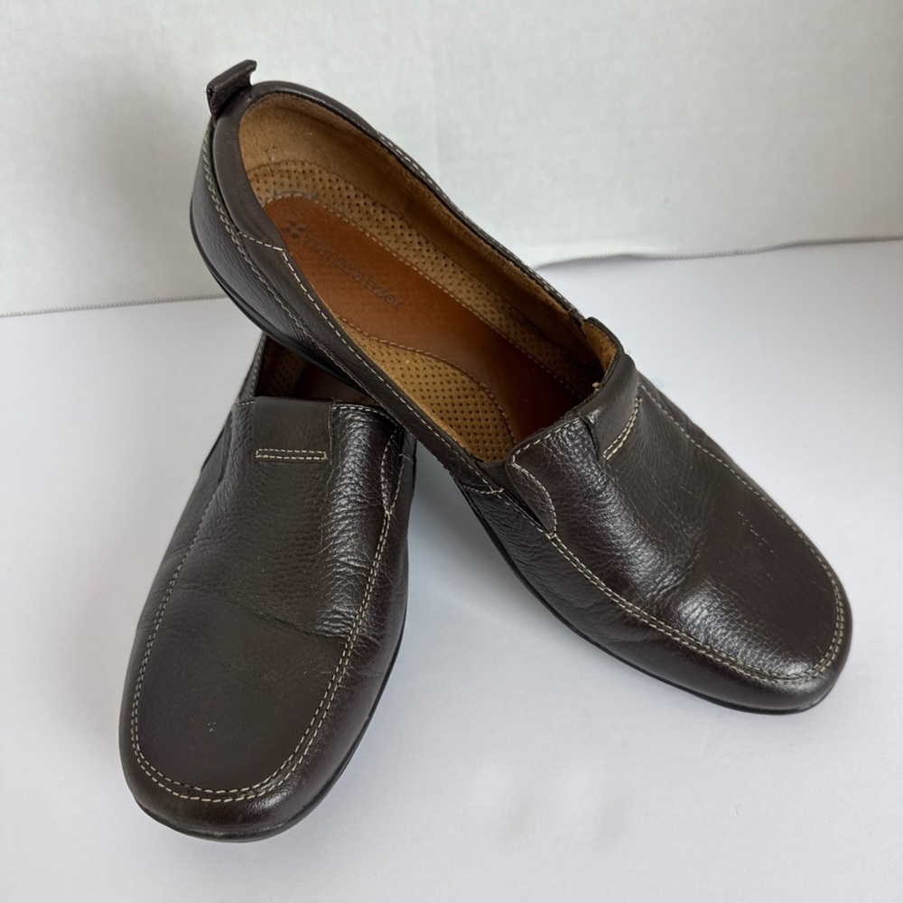 Naturalizer Brown Leather Slip-On Loafers - Picture 3 of 4